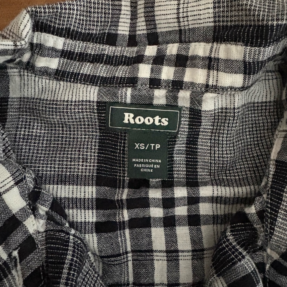 Roots Black and White Plaid Mini Dress - Picture 2 of 3